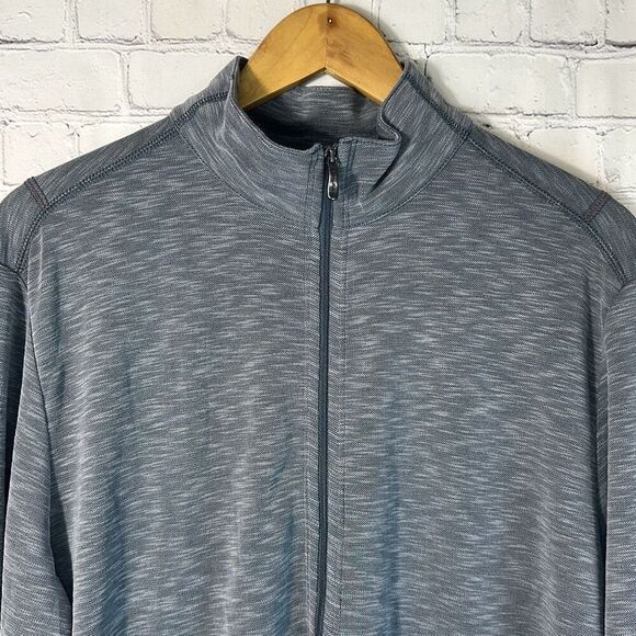 Tommy Bahama Men’s Gray Long Sleeve Full Zip Mock Neck size M - Picture 2 of 7